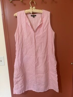 Tommy Bahama Sleeveless Pink Linen Shift Dress